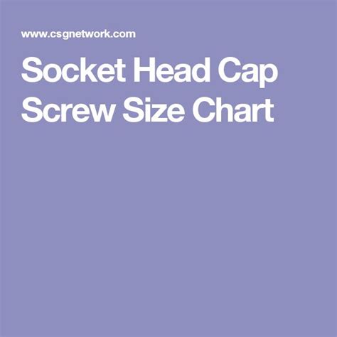 Socket Head Cap Screw Size Chart | Sockets, Chart, Screw