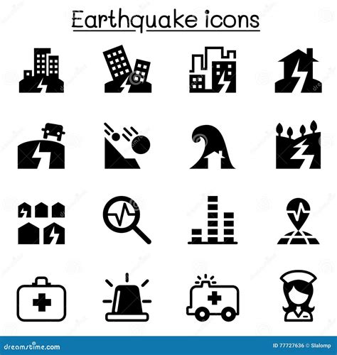 Earthquake Icon Set Stock Vector Illustration Of Break 77727636