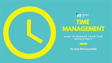 Time Management How To Manage Your Time Effectively