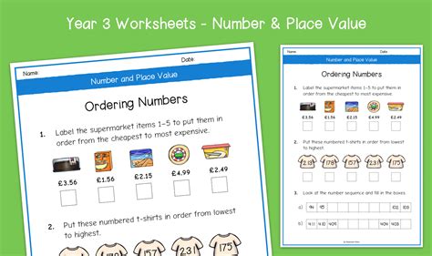 Year 3 Ordering Numbers Worksheets Ks2 Number And Place Value