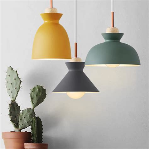 Pendentif Lumineux LED Moderne Suspension Scandinave Bois Aluminium