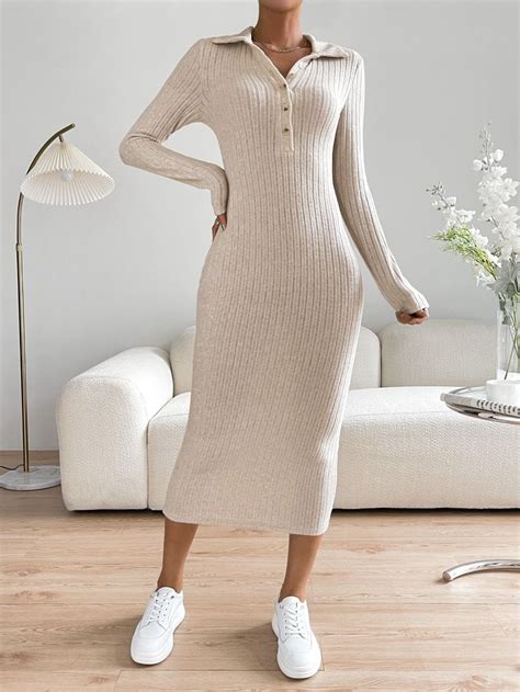 Pin On A U T U M N W I N T E R Ribbed Knit Bodycon Dress Winter