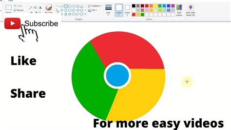 How To Draw Google Chrome Logo In Ms Paint Note This Is A Updated