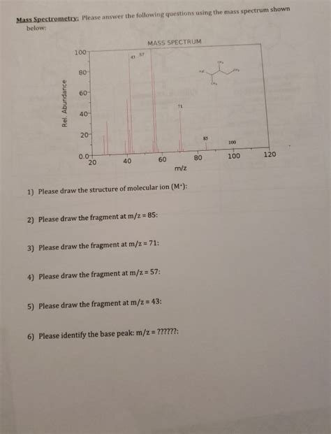 Solved Mass Spectrometry Please Answer The Following