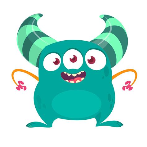 Funny Cartoon Monster Or Alien Illustration 26386800 Vector Art At Vecteezy