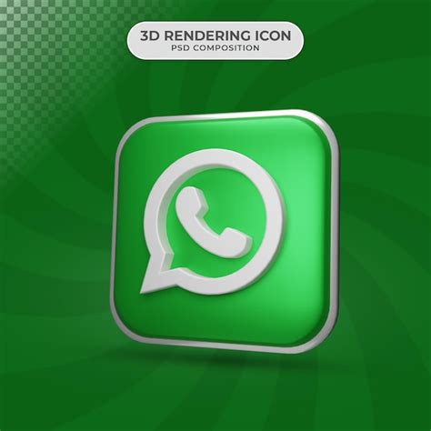 Renderiza O D Do Design Do Cone Whatsapp Psd Premium