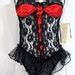 Nwt Teddy Onesie Babydoll Bodysuit Black Lace Sheer Push Up Bustier Nos Novelty Lingerie Small
