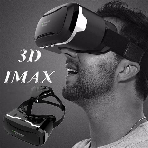 A Man Wearing A Virtual Reality Headset With The Words 3d Imax Above Him