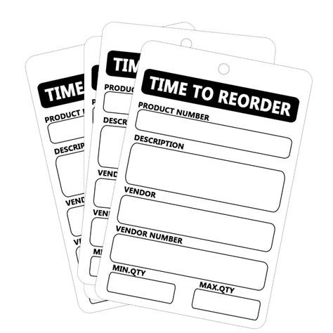 Time To Reorder Tags X Inch Warehouse Inventory Card For Business