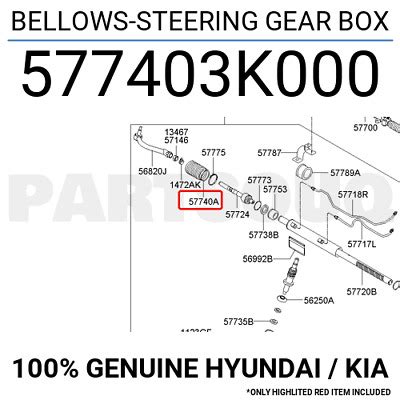 K Genuine Hyundai Kia Bellows Steering Gear Box Ebay