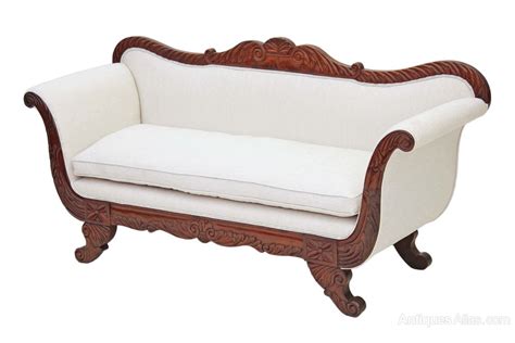 Regency Scroll Arm Sofa Chaise Longue Mahogany Antiques Atlas