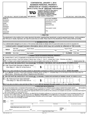 Fillable Online Tad TAD Rendition Forms 1300A Tarrant Appraisal