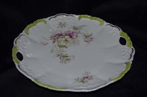 Weimar German Pierced Handled Plate Shabby Chic Floral Plate Etsy