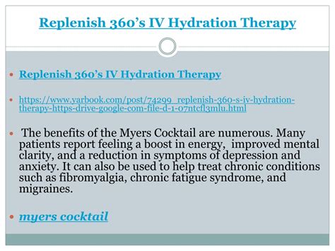 Ppt Replenish 360s Iv Hydration Therapy Powerpoint Presentation