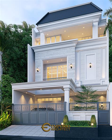 Desain Tampak Depan Dengan Pagar Rumah Klasik Modern Lantai Ibu Nv