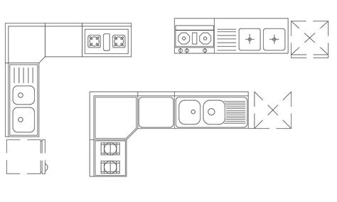 Drawing Dwg Autocad 2d File Of The Gas Stove And Washbasin Block Design