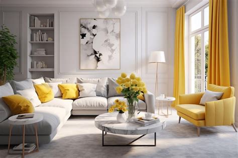 Premium AI Image | Modern interior design of cozy apartment living room ...