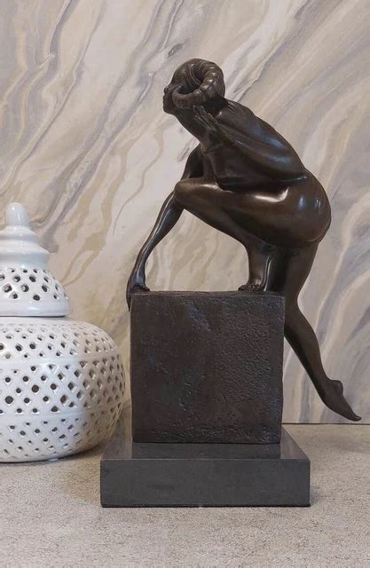 ART DECO BRONZE Figurine Sculpture Statue Diablo Girl Hot Cast Naked Female 72 00 PicClick UK