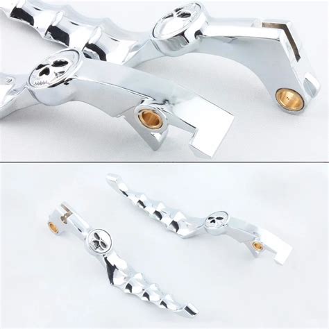 Motorcycle Chrome Skull Brake Skeleton Zombie Levers Cable Clutch For