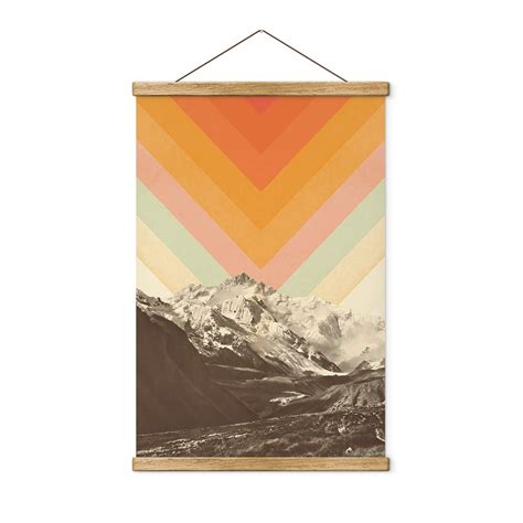 Textile Poster Bodart Retro Mountain Landscape Wall Art