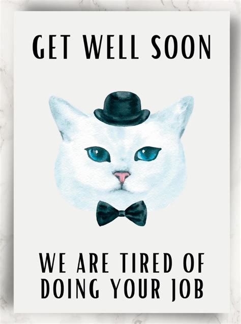 Sarcastic Card For Coworker Get Well Soon Card Funny Boss T Etsy