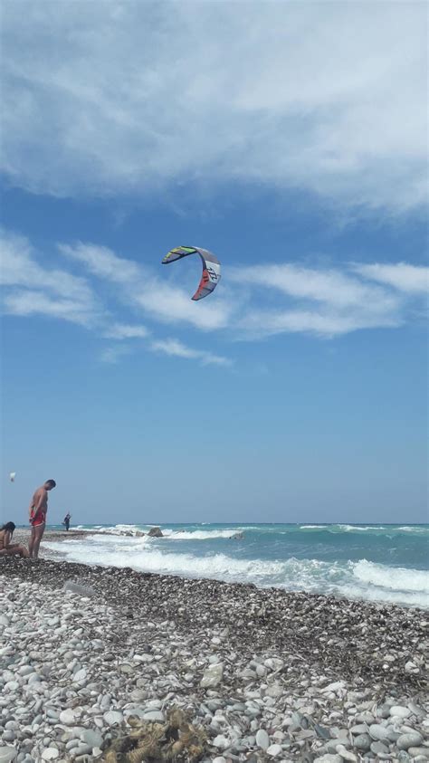 Theologos Rhodos Greece September 16 2021 Kitesurfing In The