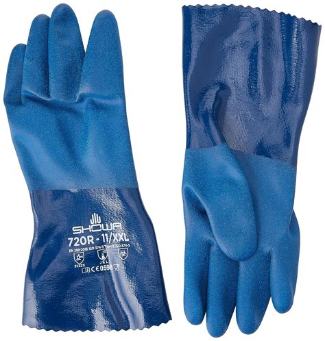 Showa Gloves Sho720 Xxl No720 Nbr Gauntlet Glove Size Xx Large Blue