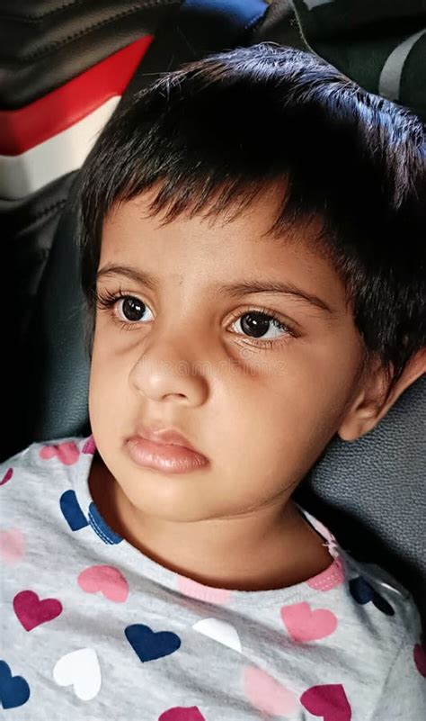 A Close Up Shot Of A 3 Year Old Indian Girl Child Stock Photo Image