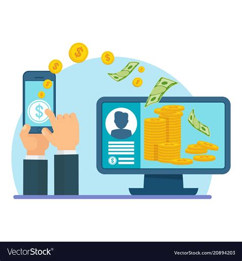 Electronic Transfer Money Royalty Free Vector Image