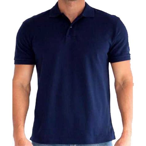 Camisa Gola Polo Tecido Piquet Azul Marinho Shopee Brasil