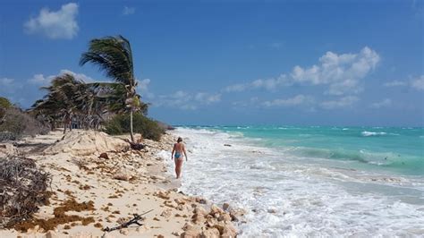 Premium Photo Rear View Of Woman In Bikini At Beach