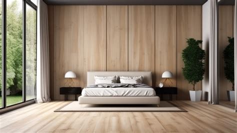 Fondo Dormitorio Elegante Y Con Estilo Con Paredes De Madera Fondo D