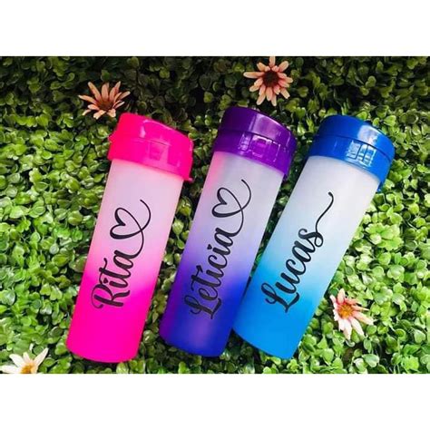 Garrafas Squeeze Bio Acqua Em Degrade Ml Personalizada Shopee Brasil