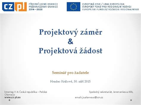 Projektov Zmr Projektov Dost Semin Pro Adatele Hradec