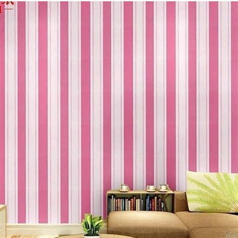 Jual Wallpaper Garis Pink 45cm X 10meter Shopee Indonesia