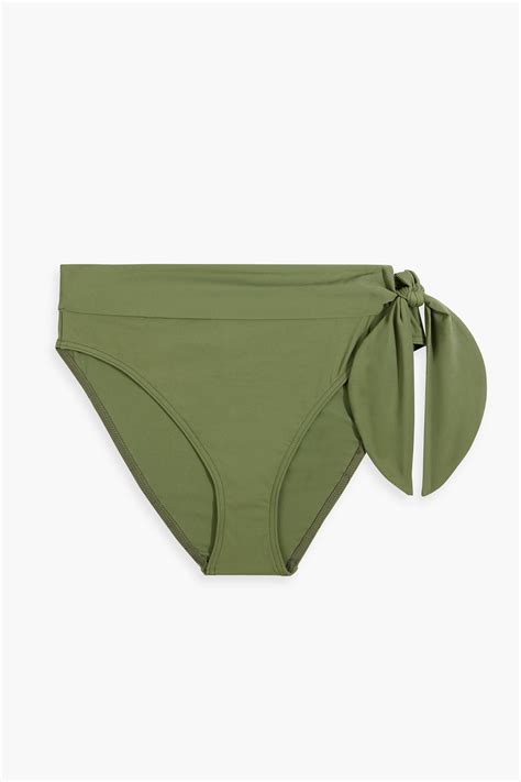 Zimmermann Separates Sculpt Tie Detailed High Rise Bikini Briefs In Army Green ModeSens