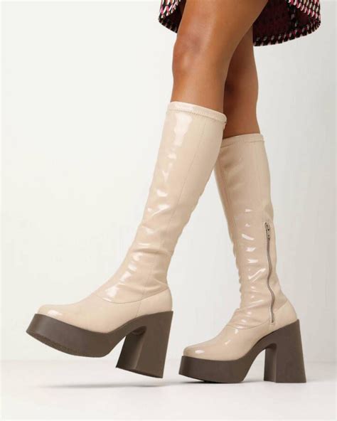 Mexx High Heel Boot Kora Nude Dames Boots Ritssluiting Laarzen Dames Schoenen Nl