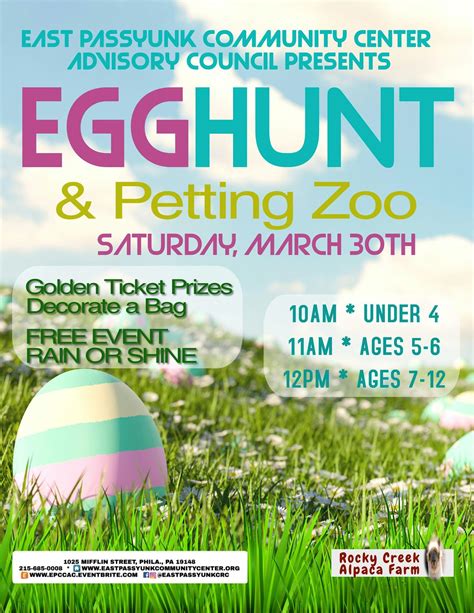 Epcc Egg Hunt And Petting Zoo 1025 Mifflin St Philadelphia 30 March