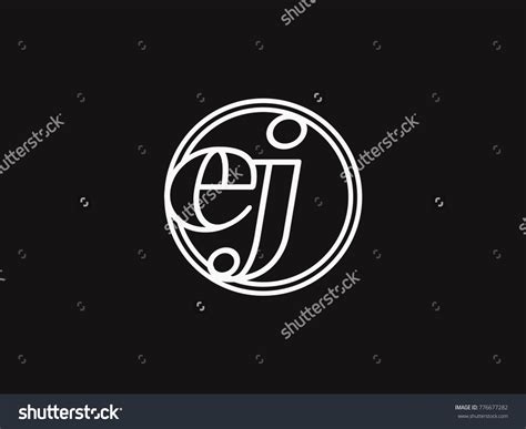 Initial Letter Ej Lowercase Outline Inside The Royalty Free Stock