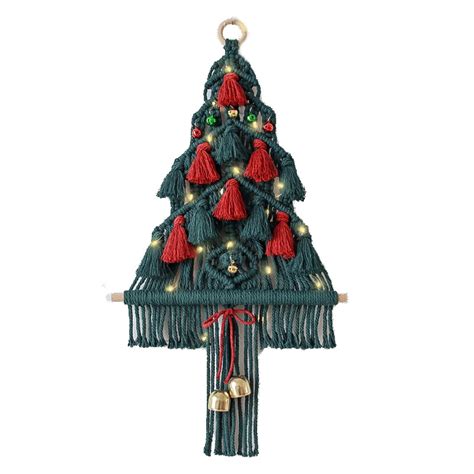 Macramé Mural Sapin de Noël 30x55cm Macramé Décoration