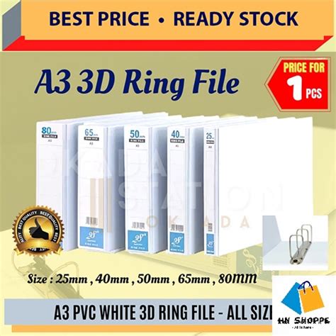 A3 3d White Pvc Ring File All Size 3d Ringa3 File Ring File File