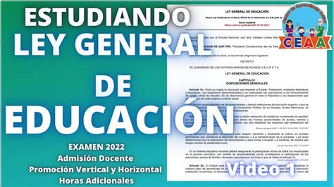 Ceaa Estudiando Ley General De Educaci N Examen Admisi N Promoci N