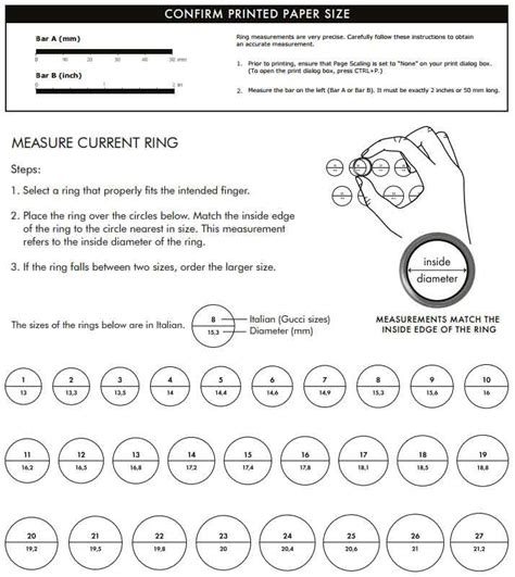 Gucci Jewelry Ring And Bracelet Size Guides