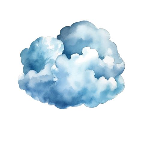 Nube Acuarela Clipart Ai Generado Png