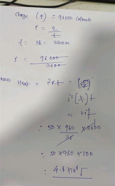 Compute Heat Generated While Transferring Coulomb Of Charge In