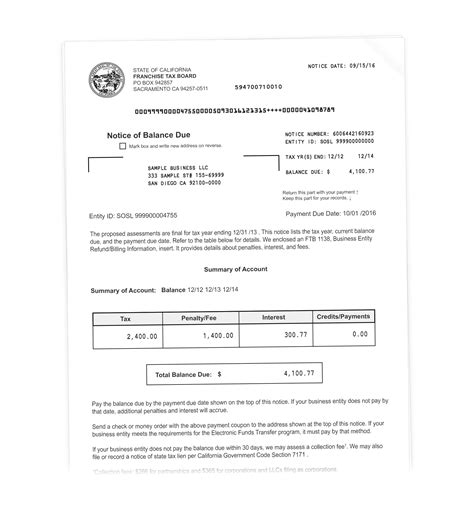 Franchise Tax Board Notice Of Balance Due Llcs Dimov Tax And Cpa Services