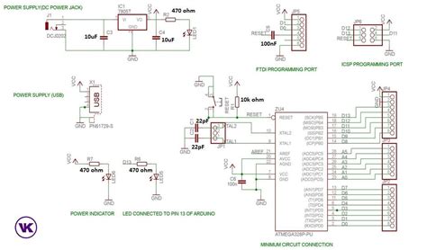 Arduino Uno Atmega Circuit Diagram