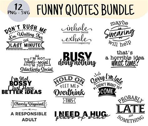 Funny Quotes Svg Bundle Funny Sayings Svg Bundle Funny Etsy