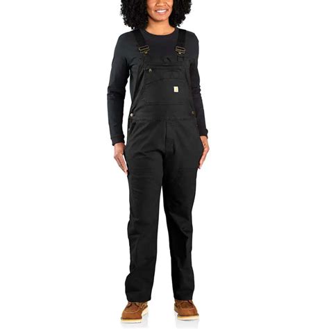 Carhartt Overall Rugged Flex Relaxed Fit Canvas Bib Zwart Dames