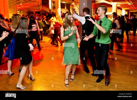 Young Couple Dancing At The Prom Of A Dance School Germany Stock Photo